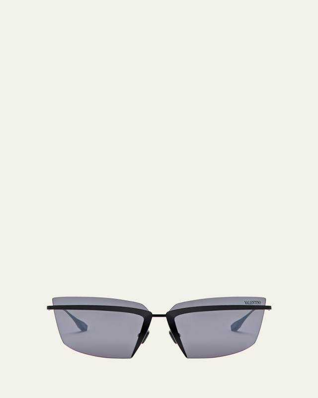 V-Lure Rimless Acetate & Titanium Cat-Eye Sunglasses